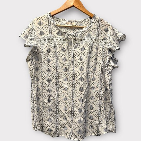 Como Vintage Tops - Como Vintage Boho Heart Cottagecore Summer Spring Preppy‎ Flare Sleeves Sz XXL